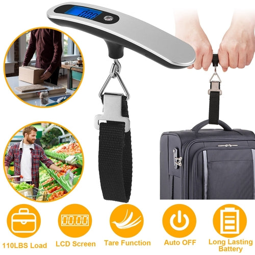 Portable Digital Luggage Scale 50kg 10g LCD Hanging Luggage Scale