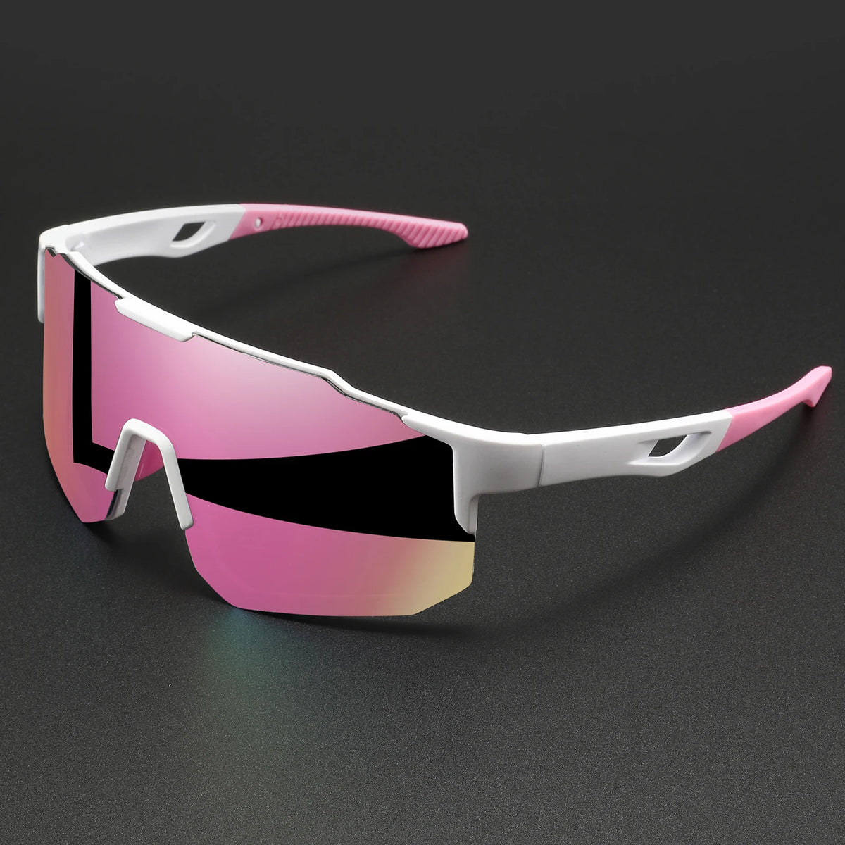 Oversized Colorful Sports Sunglasses - Wraparound Design, UV400 Unisex