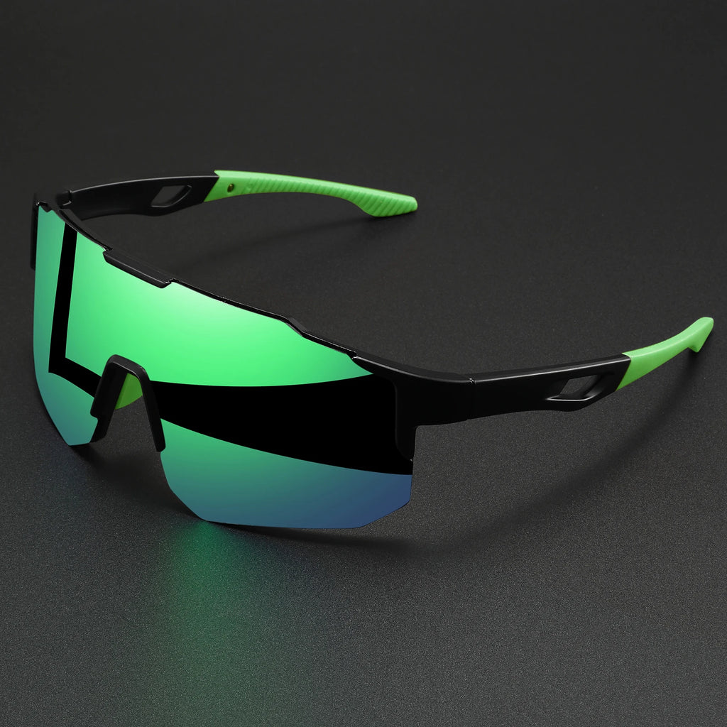 Oversized Colorful Sports Sunglasses - Wraparound Design, UV400 Unisex