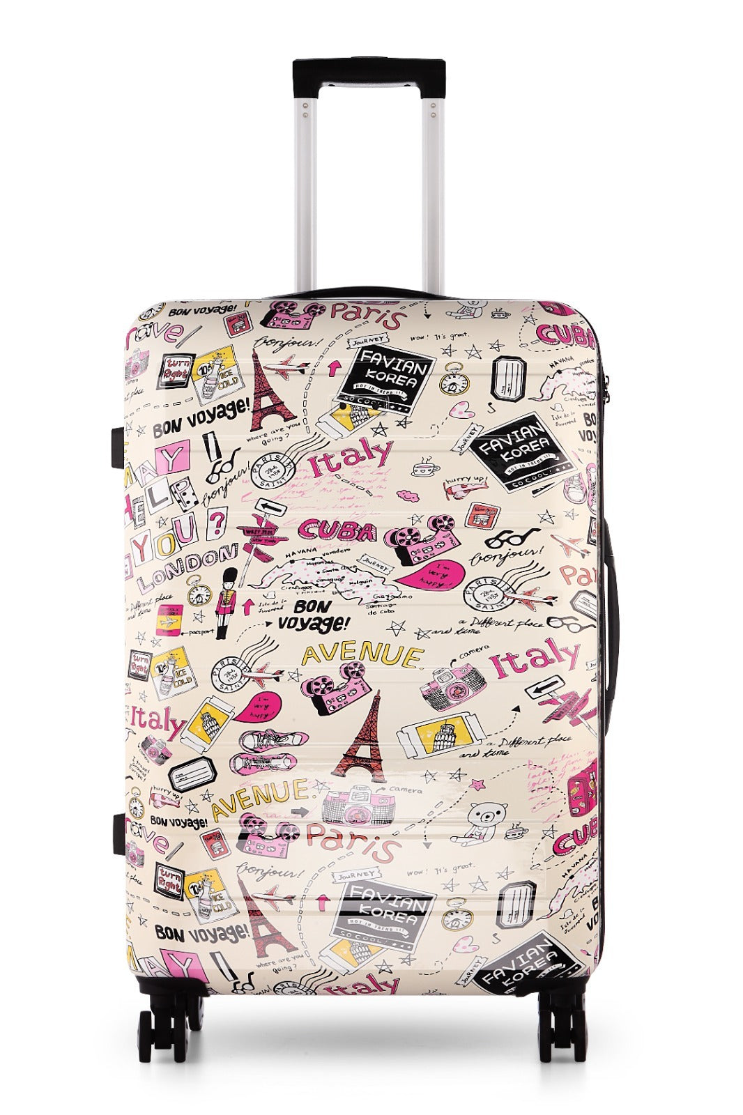 Luggage Suitcase 4 Wheels Trolley Bags for Travel Off White 28 Inches