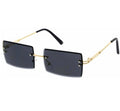 UV Protection Rectangular Sunglasses Frameless Design (Free Size) (For