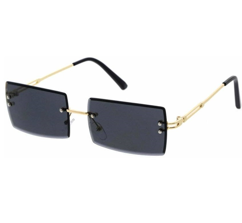 UV Protection Rectangular Sunglasses Frameless Design (Free Size) (For